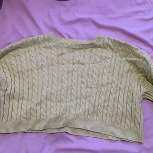 Lime green cropped sweater shirt